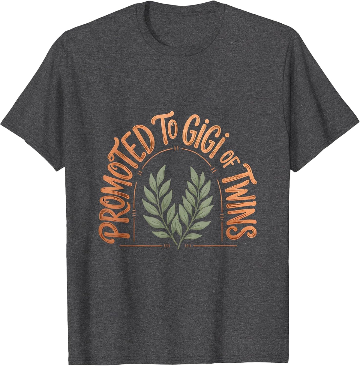Promoted To Gigi Of Twins Boho Pregnancy Announcement T-Shirt - Dark Heather Grey