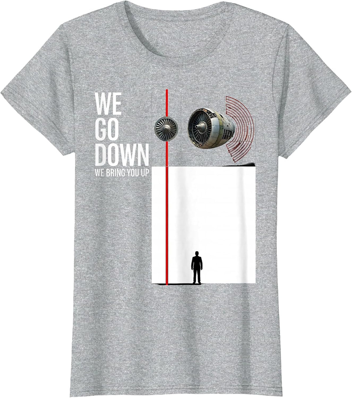We Go Down, We Bring You Up Military Helicopter Veteran T-Shirt - Heather Grey