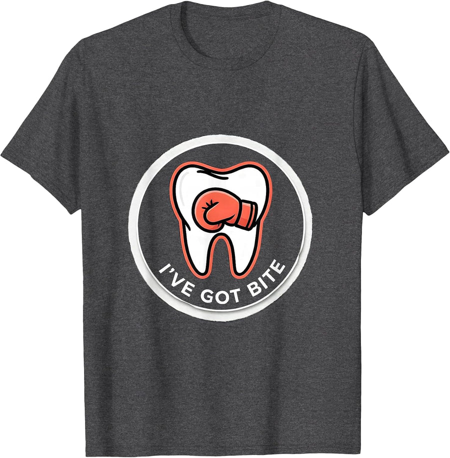 Men's I've Got Bite Funny Dental Hygienist Pun Occupation Humor T-Shirt - Dark Heather Grey