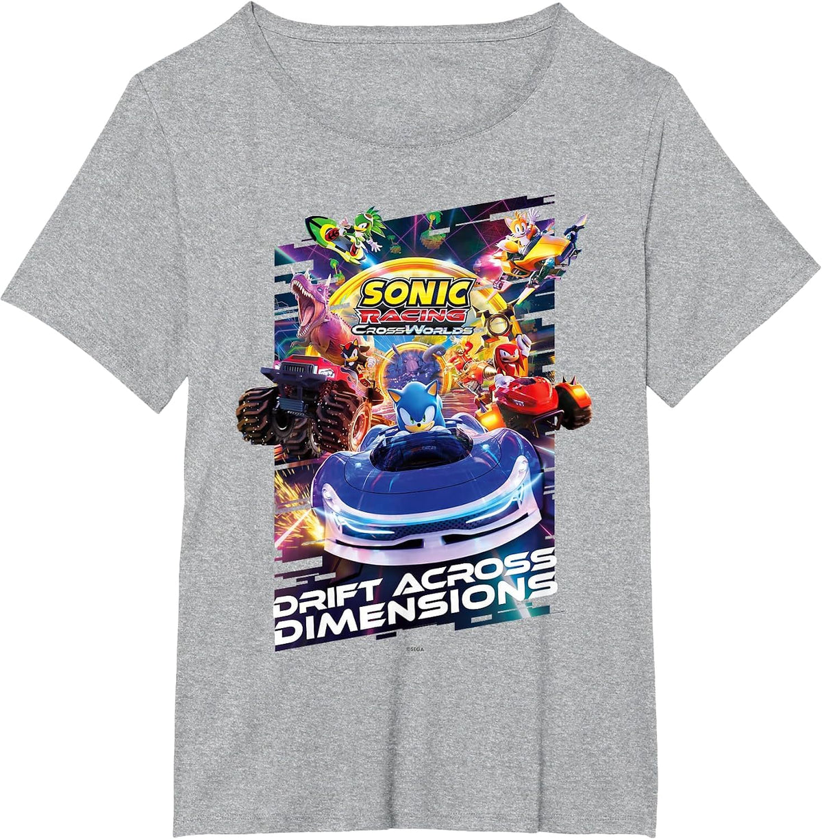 Sonic Racing CrossWorlds - Drift Across Dimensions T-Shirt - Heather Grey