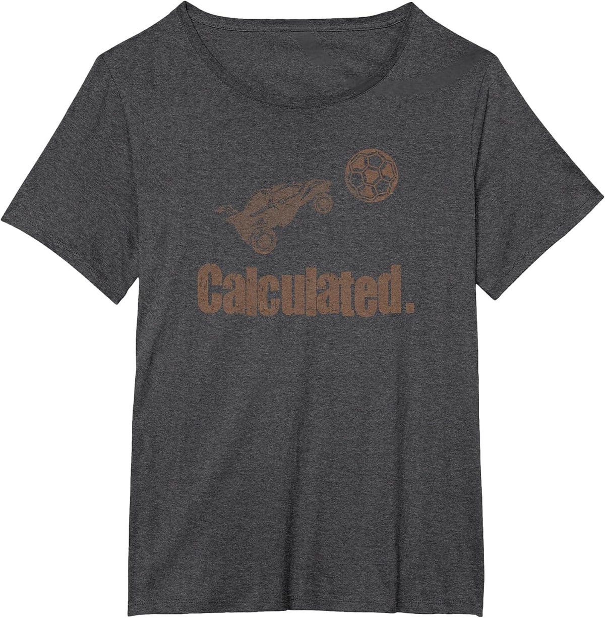 Calculated Vintage Retro Rocket Soccer RC Car T-Shirt - Dark Heather Grey
