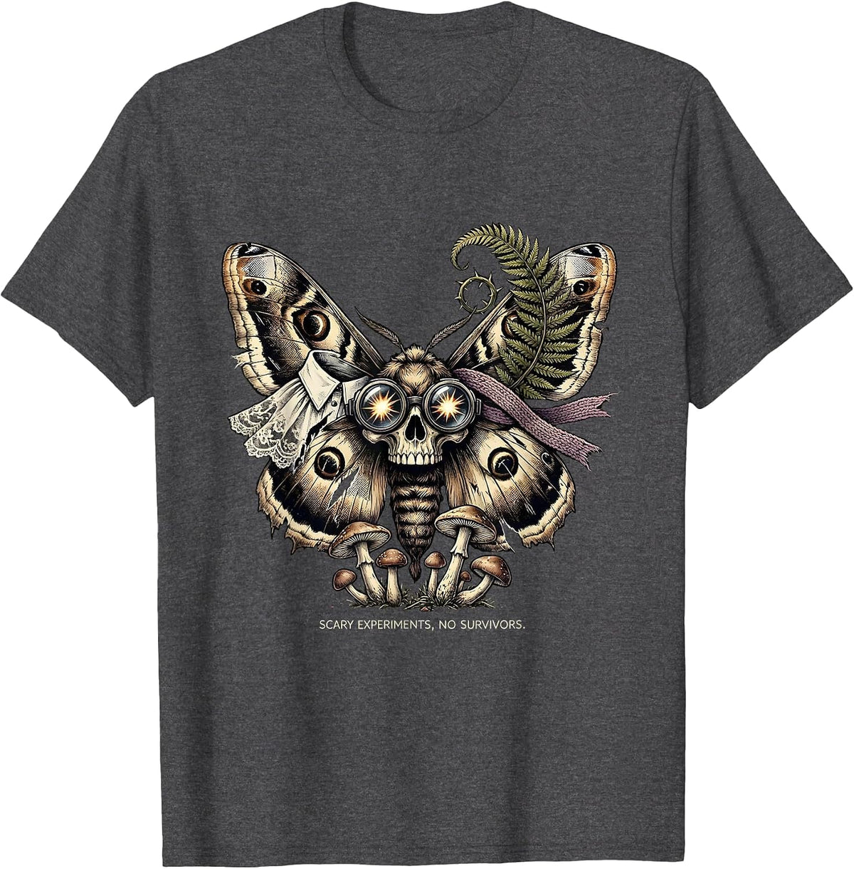 Halloween Science Teacher Scary Experiment Design T-Shirt - Dark Heather Grey