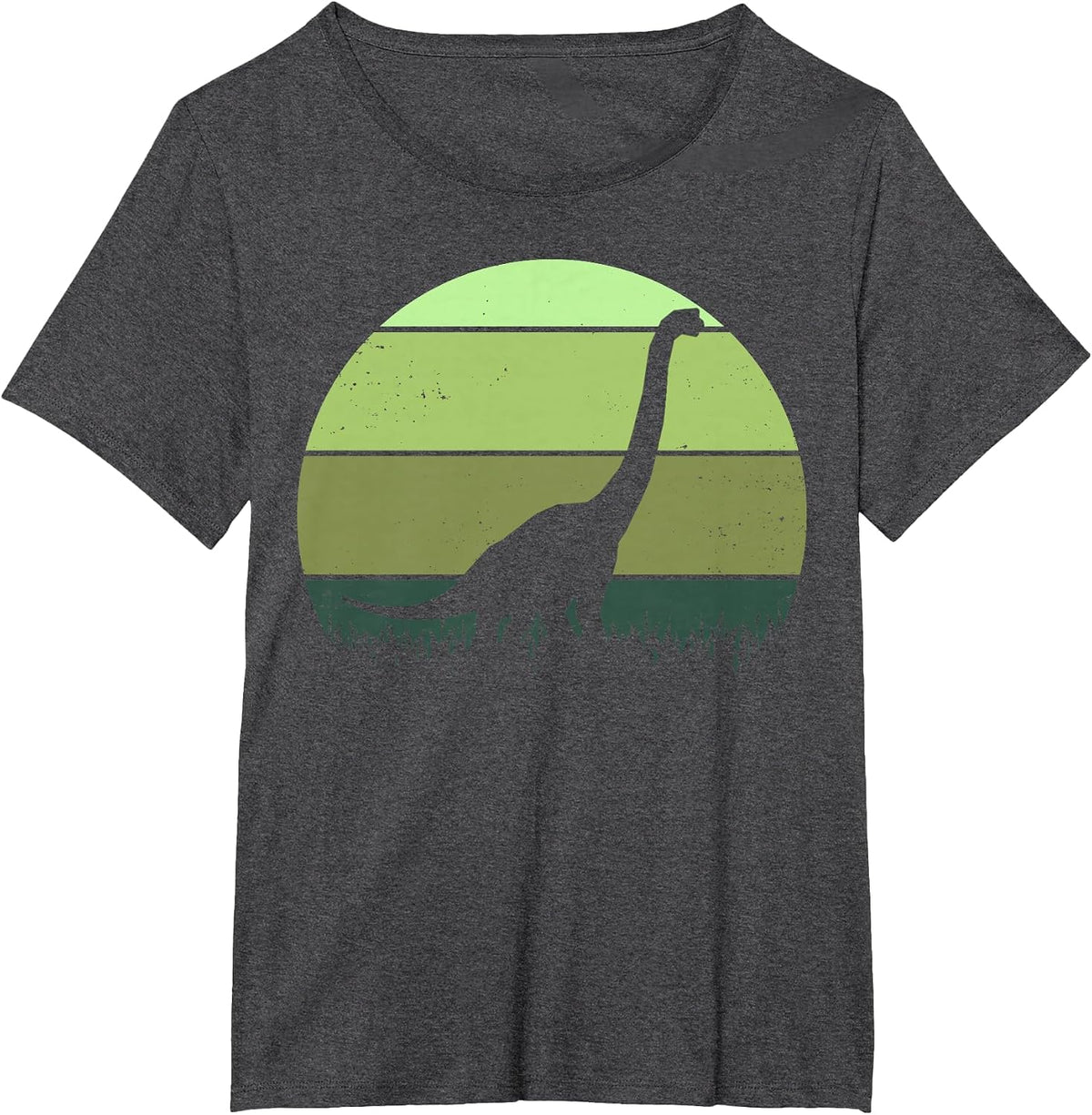 Vintage Brachiosaurus Retro Sauropod Dinosaur T-Shirt - Dark Heather Grey