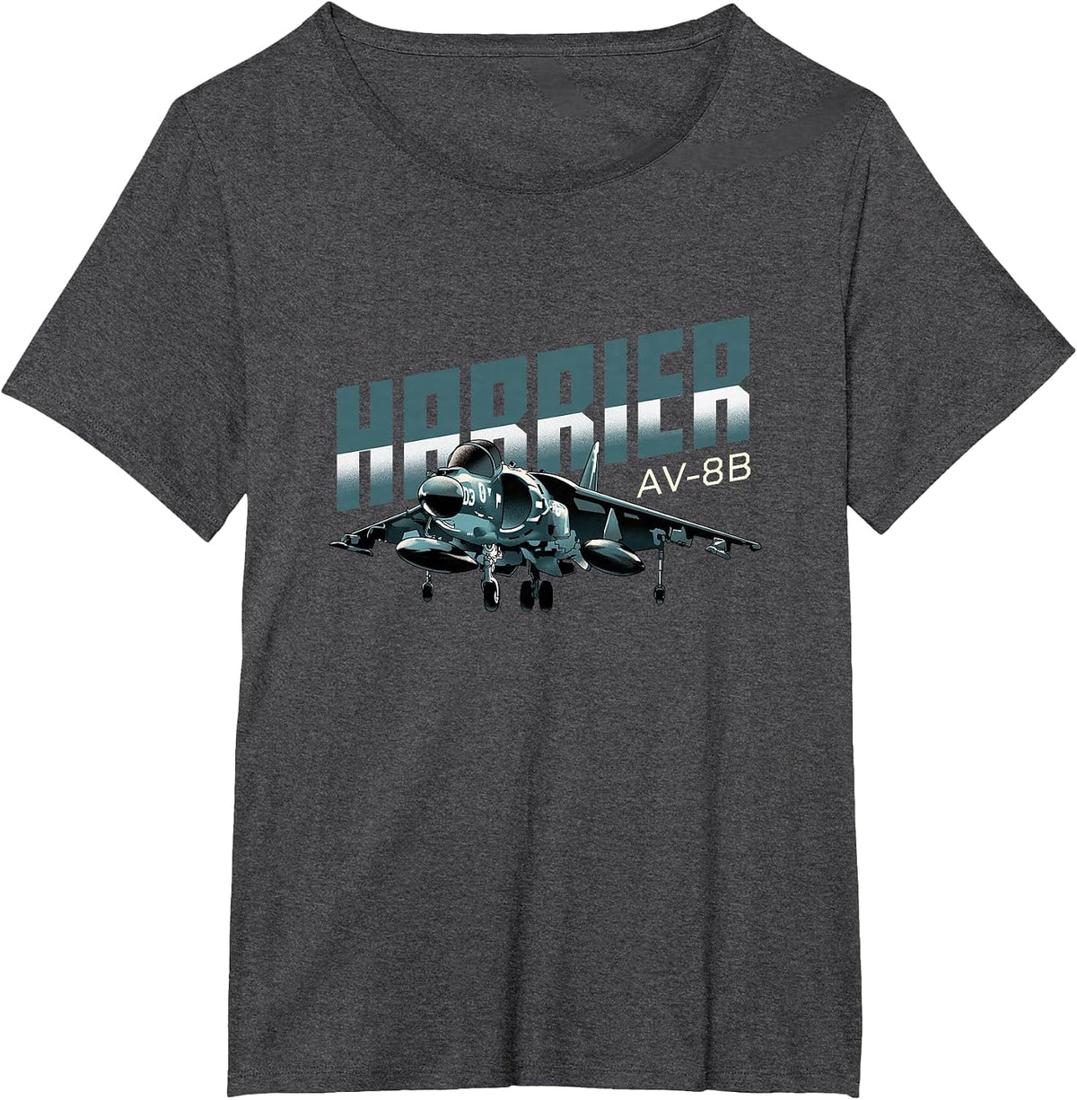 Harrier Jump Jet Military Fighter Aircraft T-Shirt - Dark Heather Grey