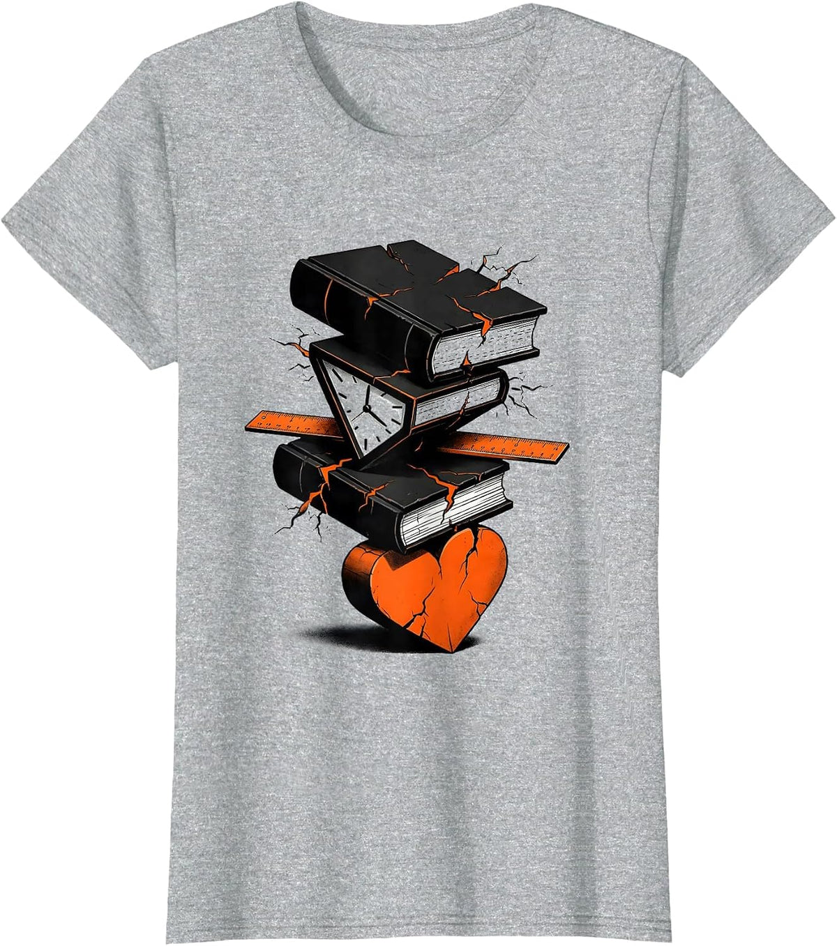 Women's Brutalist Classroom Tower Paraeducator Appreciation Gift T-Shirt - Heather Grey