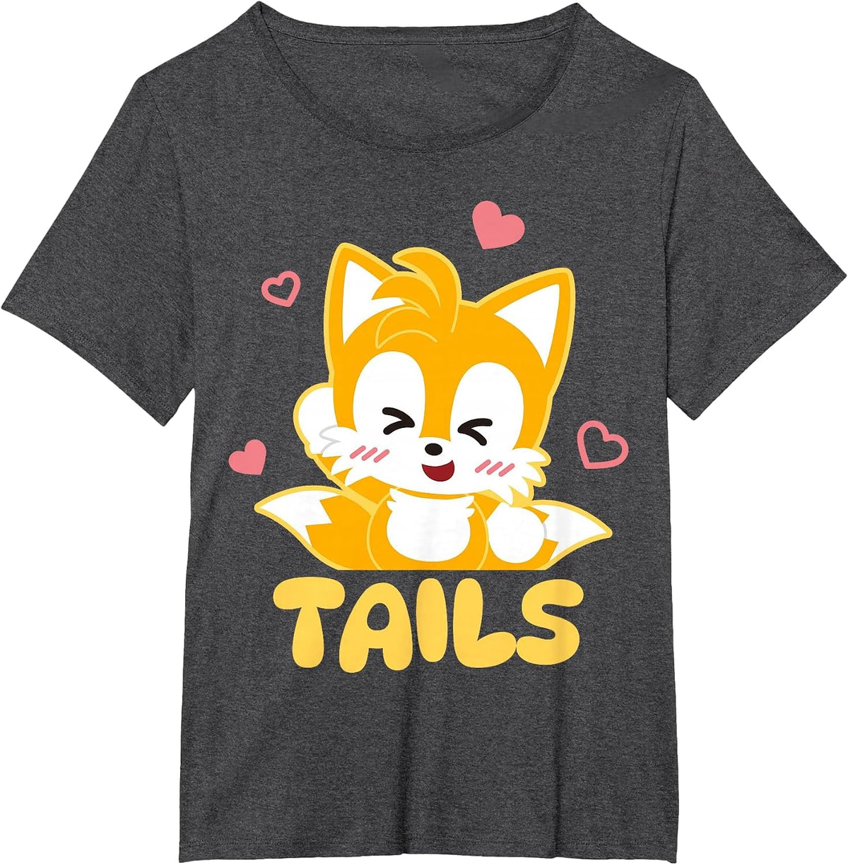 Sonic & Friends Tails Too Smart Too Cute T-Shirt - Dark Heather Grey