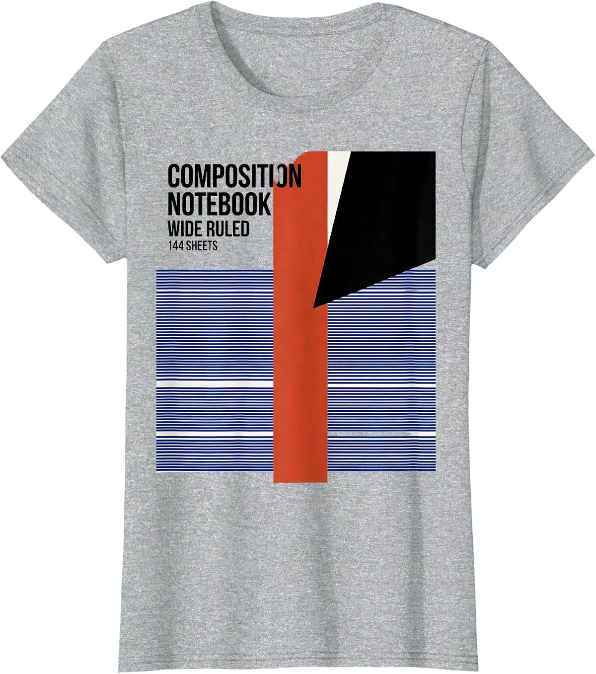 Composition Notebook Wide Ruled 144 Sheets Teacher T-Shirt - Heather Grey