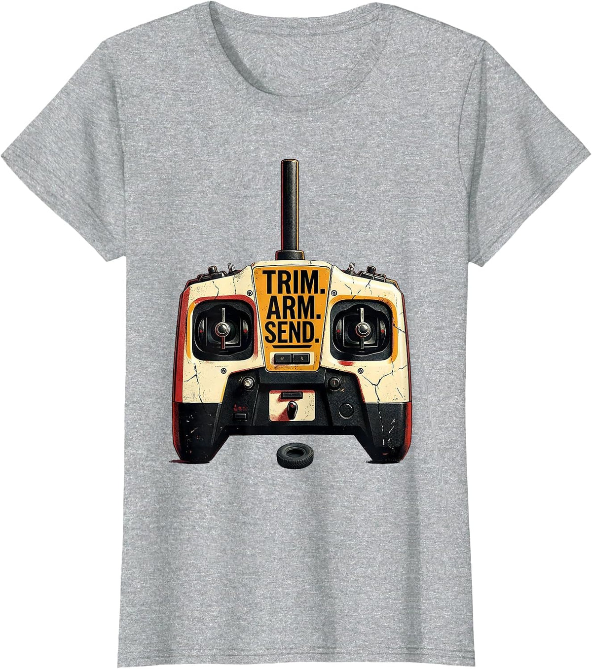 Trim Arm Send Distressed Vintage RC Racing Drag Strip T-Shirt - Heather Grey