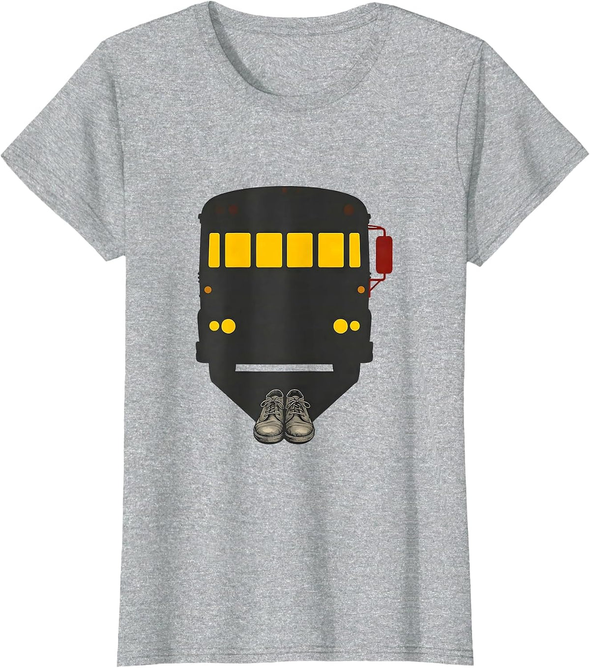 School Bus Shadow Funny Halloween Costume T-Shirt - Heather Grey