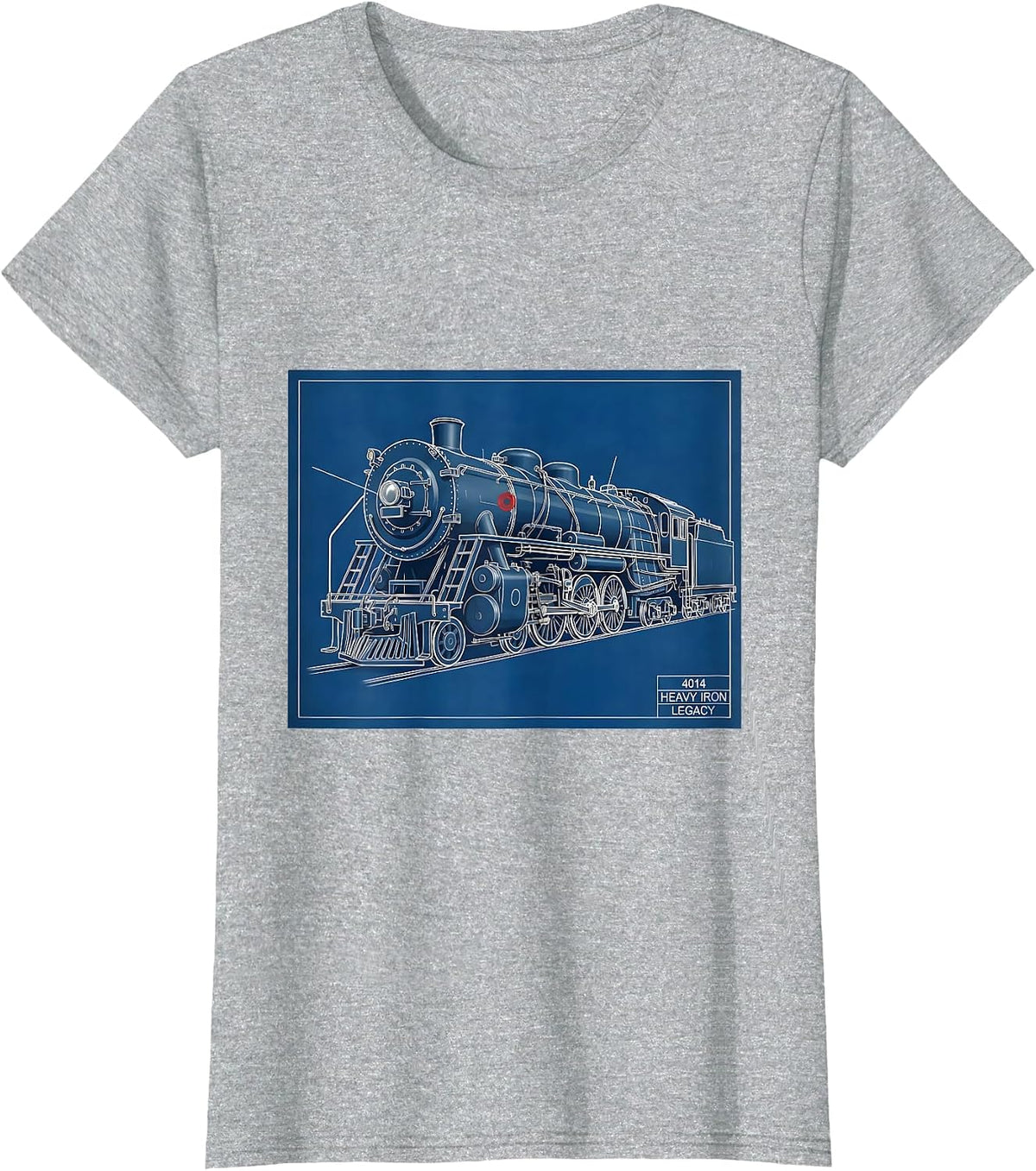 4014 Heavy Iron Legacy Steam Locomotive Railroad Enthusiast T-Shirt - Heather Grey