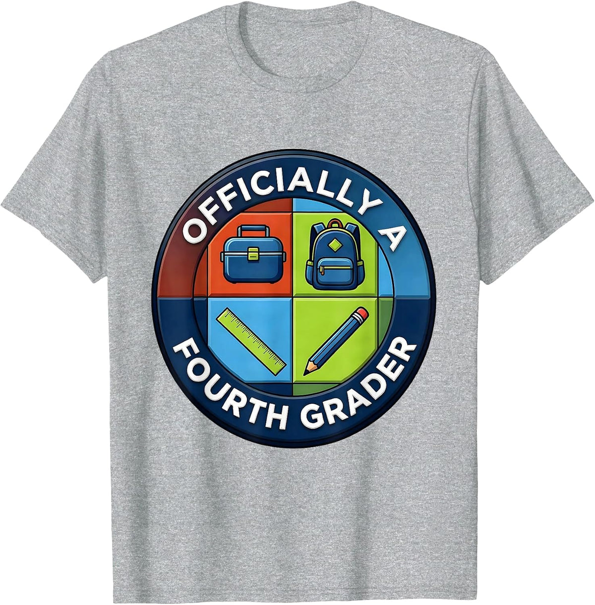 Men's Officially A Fourth Grader Back to School Fourth Grade Pride T-Shirt - Heather Grey