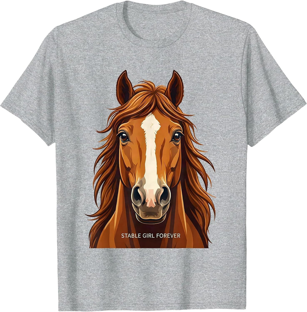 Men's Stable Girl Forever Horse Lover Design T-Shirt - Heather Grey