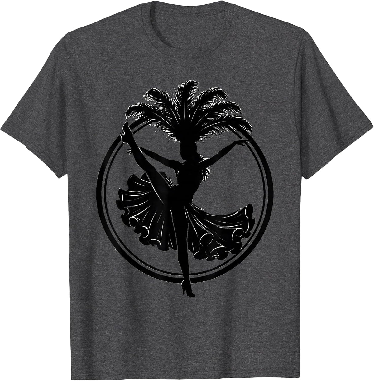 Showgirl High Kick Sequined Costume Graphic T-Shirt - Dark Heather Grey