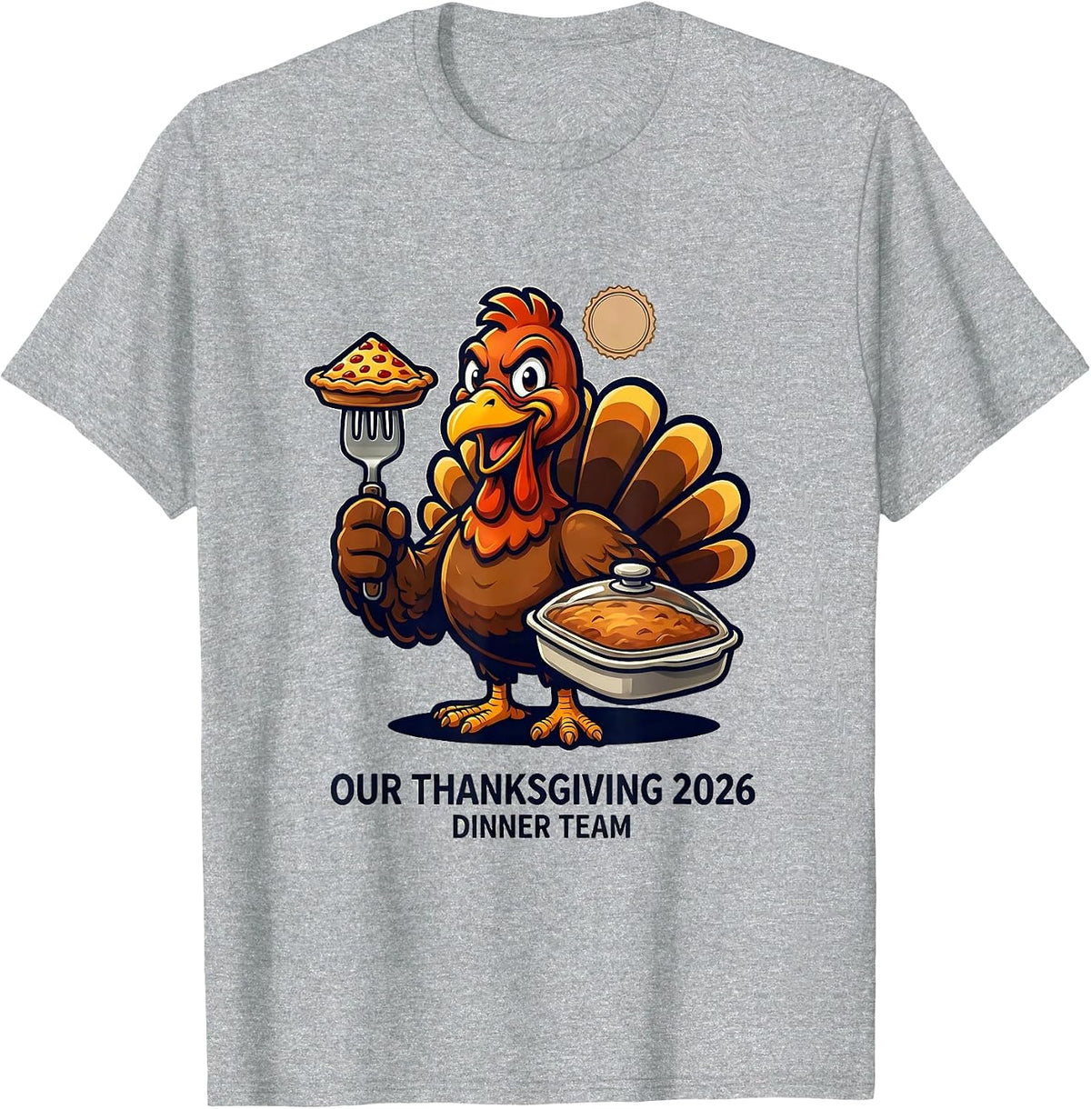 Men's Our Thanksgiving 2026 Dinner Team Family Crew Thanksgiving T-Shirt - Heather Grey