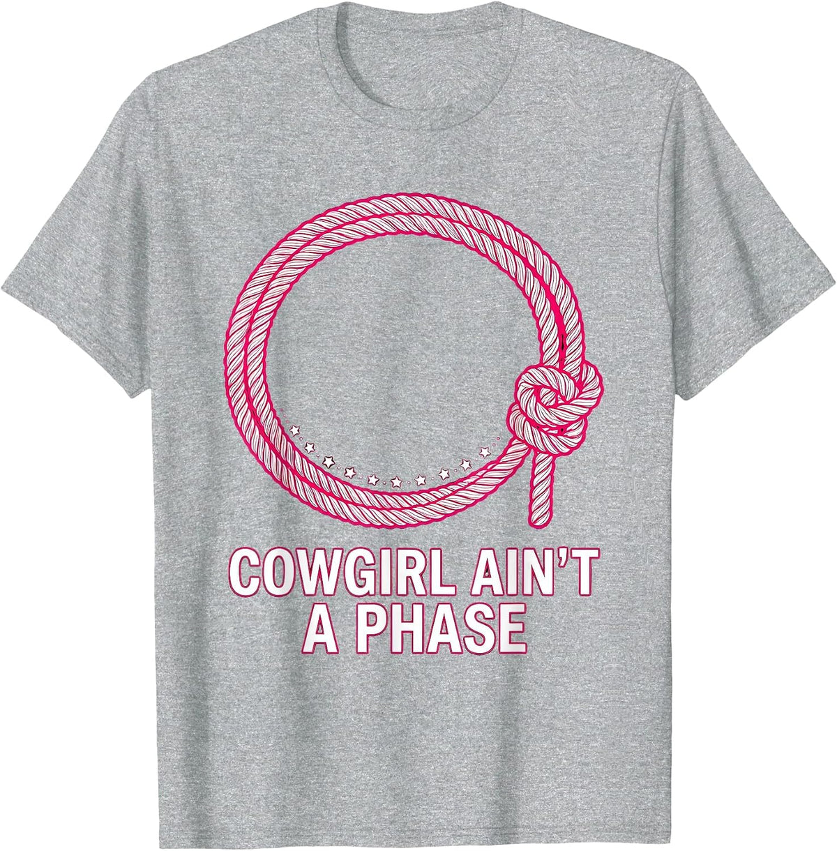 Men's Cowgirl Ain't A Phase Vintage Western Retro Country Pride T-Shirt - Heather Grey