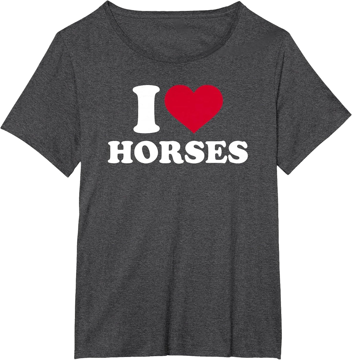I Love Horses T-Shirt T-Shirt - Dark Heather Grey