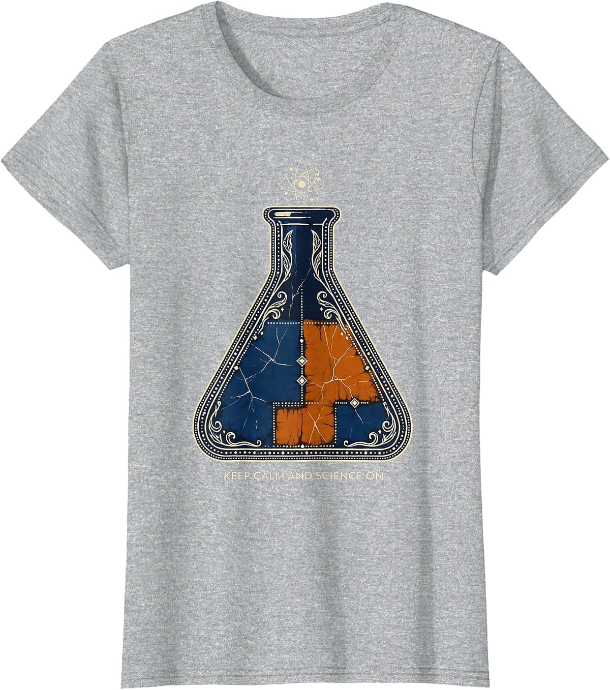 Keep Calm and Science On Science Teacher Design T-Shirt - Heather Grey