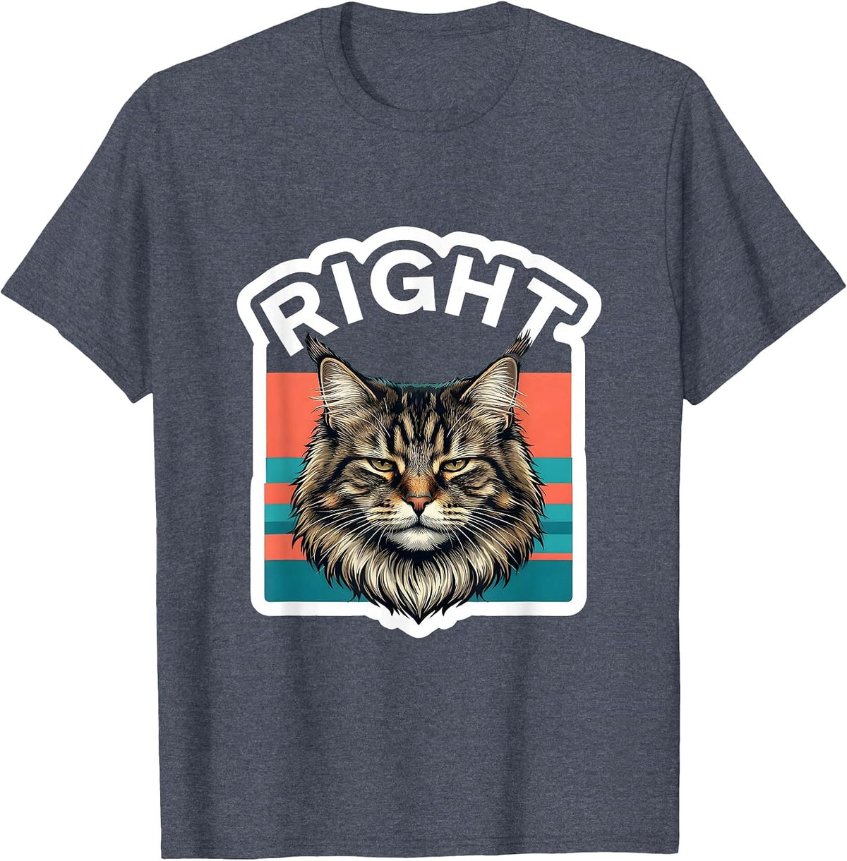 Right Funny Norwegian Forest Cat Meme Internet Humor T-Shirt - Heather Blue