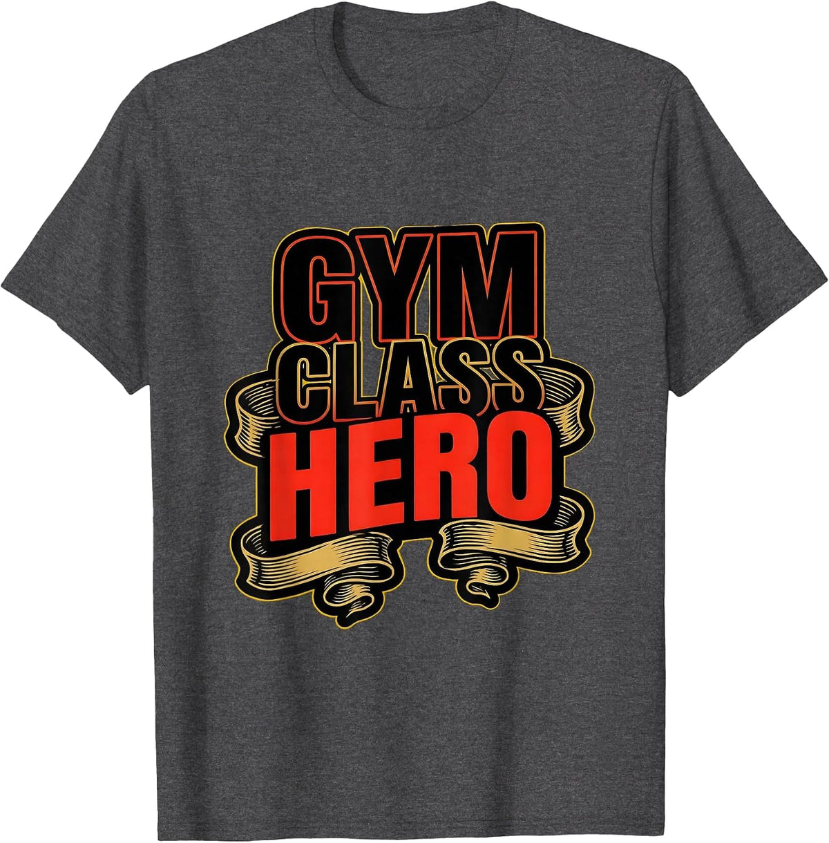 Gym Class Hero PE Teacher Graphic Design T-Shirt - Dark Heather Grey
