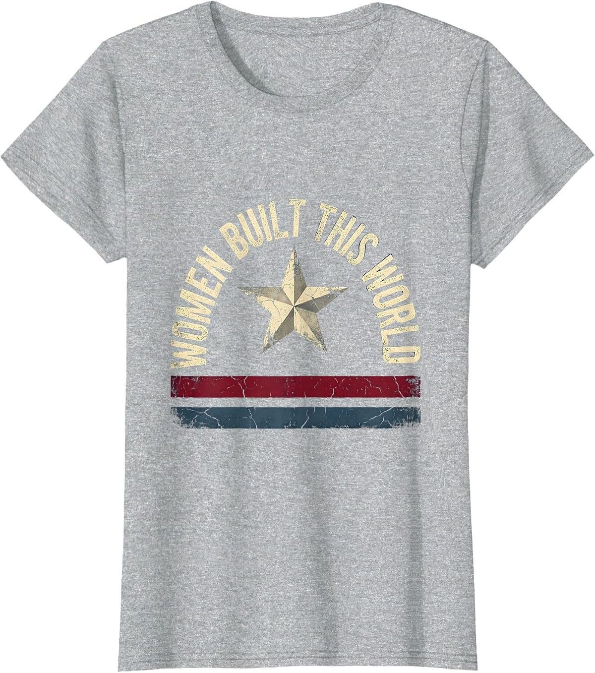 Women Built This World Labor Day Graphic T-Shirt - Heather Grey