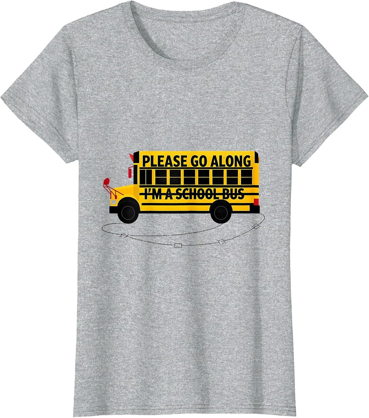 Please Go Along, I'm A School Bus Funny Halloween Costume T-Shirt - Heather Grey