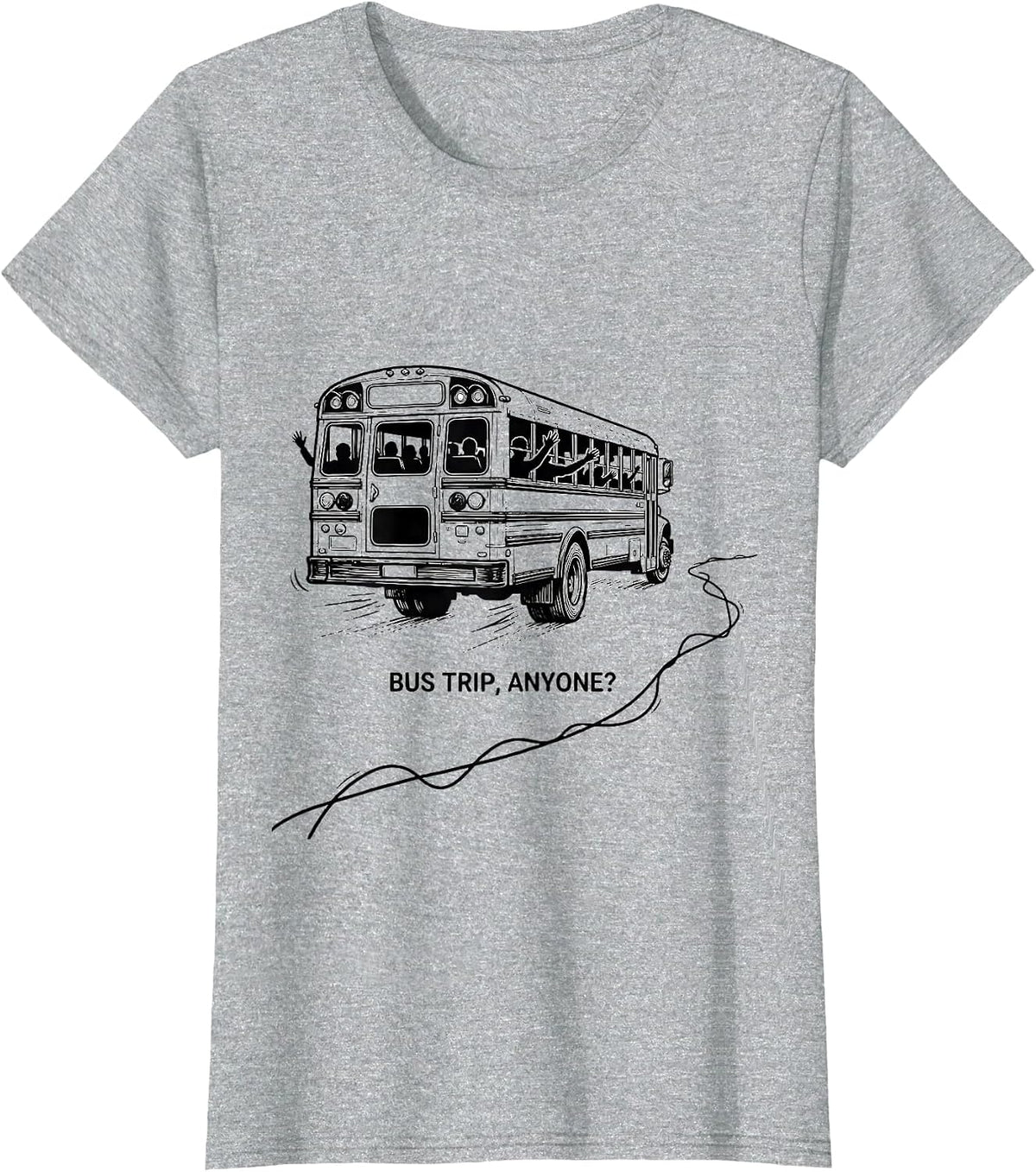 Bus Trip, Anyone? Playful School Bus Field Trip Teacher T-Shirt - Heather Grey
