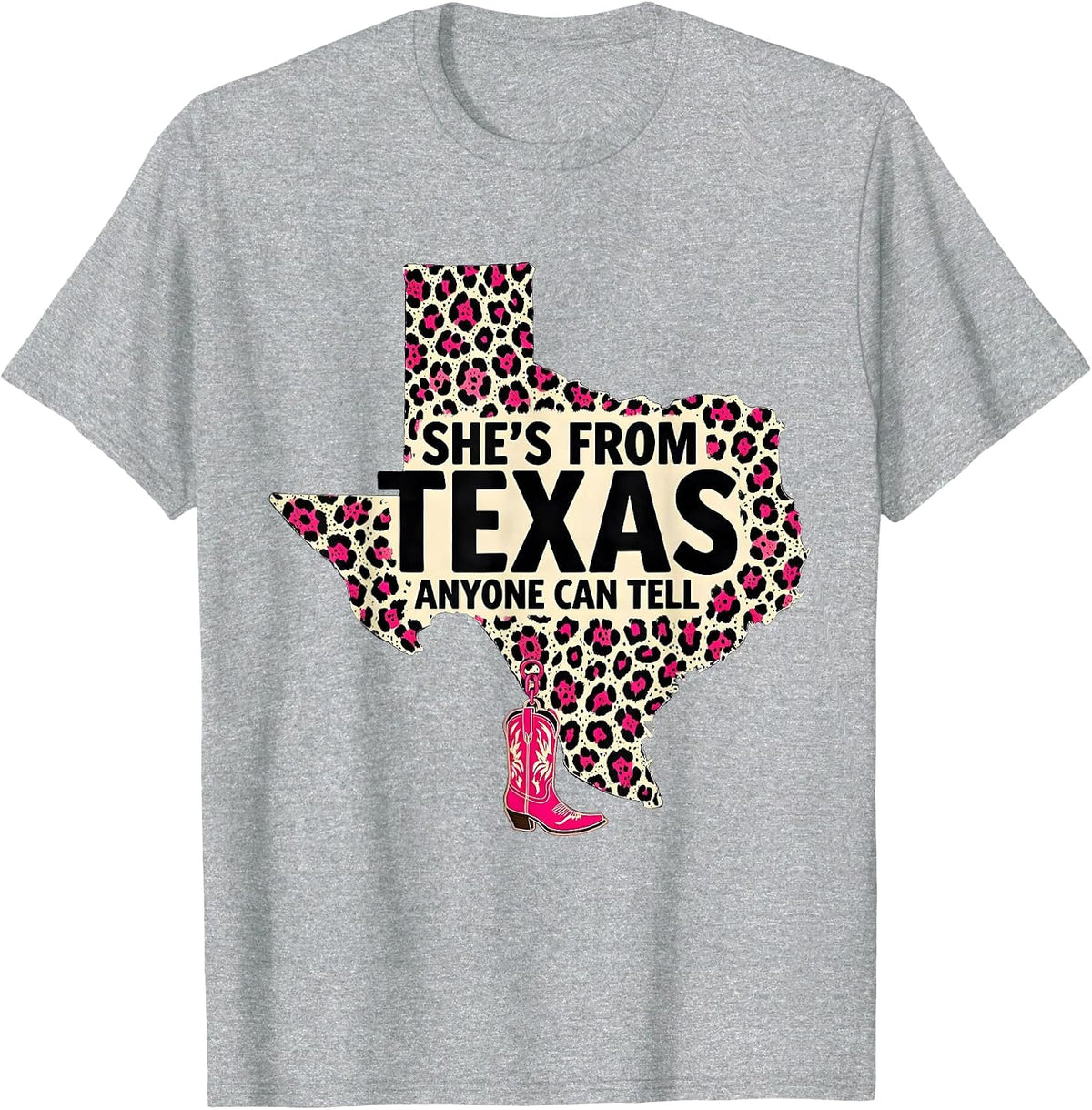 Men's She's From Texas Anyone Can Tell Western Cowgirl Pride T-Shirt - Heather Grey