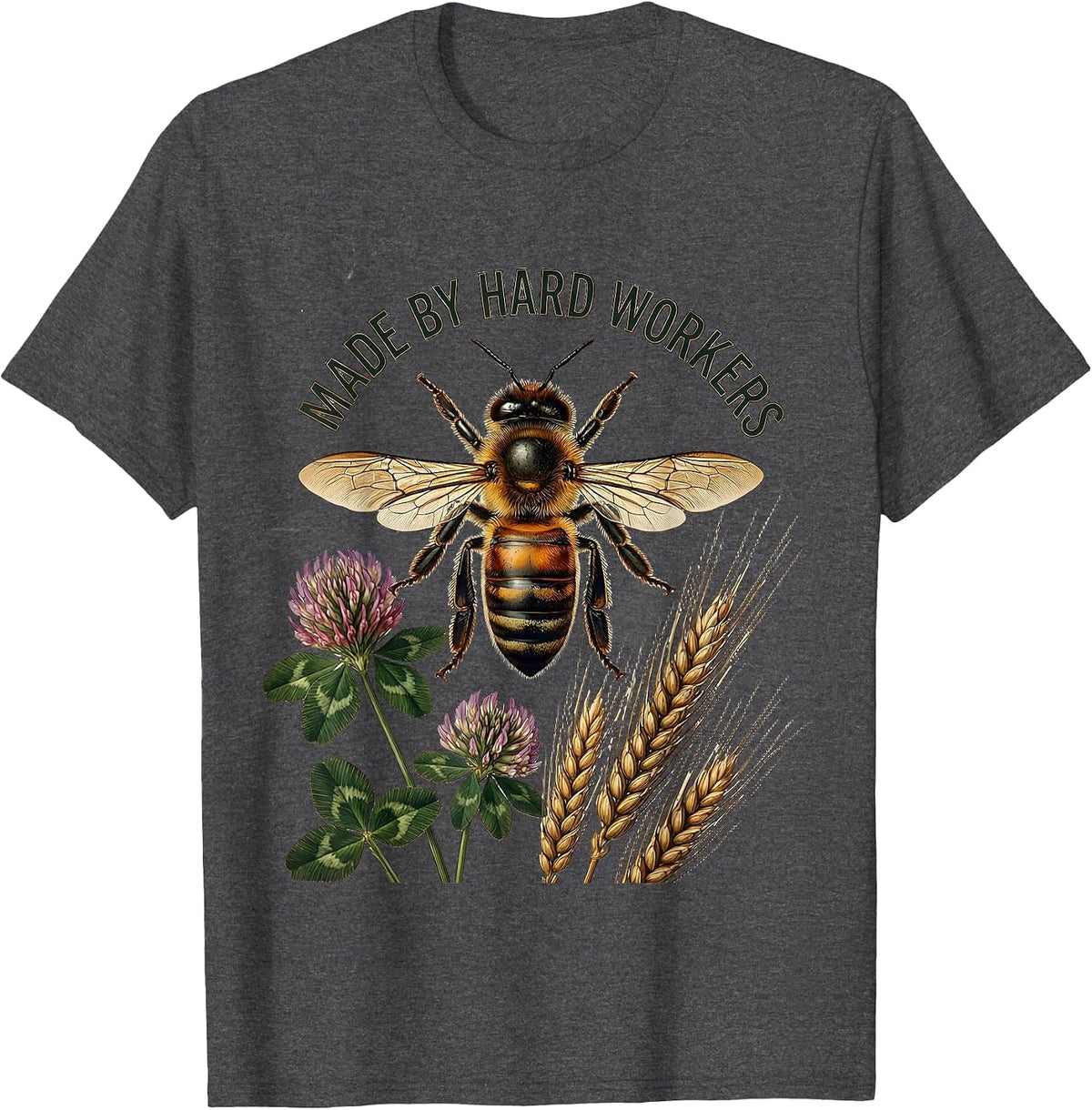 Made by Hard Workers Labor Day Tribute Design T-Shirt - Dark Heather Grey