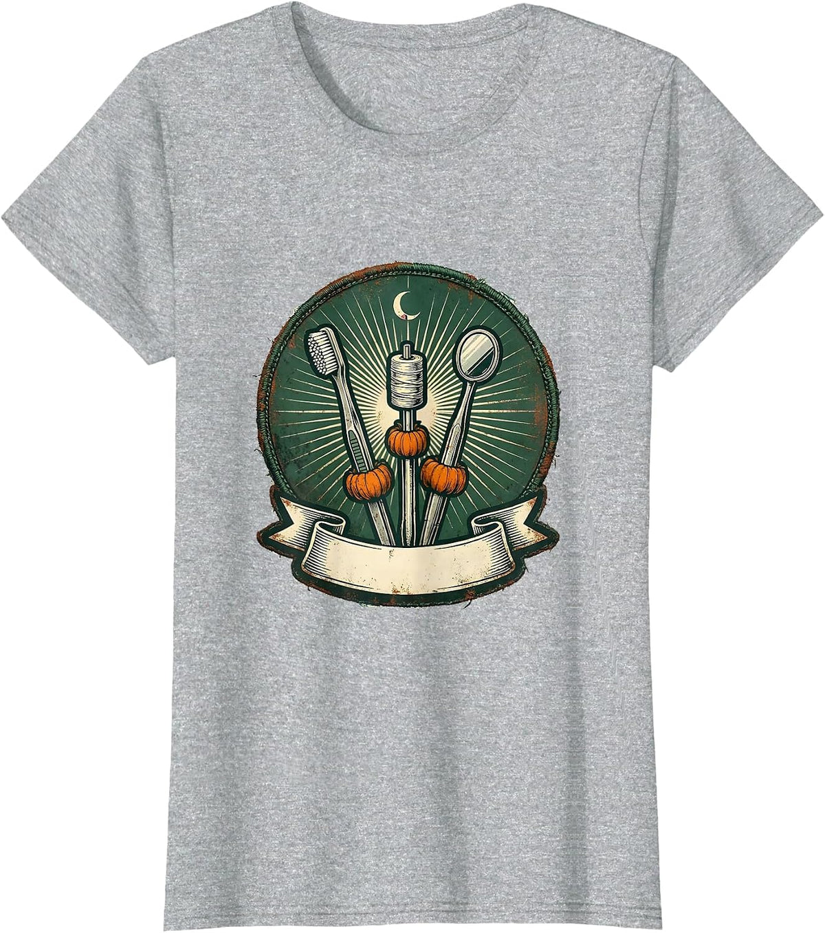 Dental Tools Vintage Halloween Dentist Costume T-Shirt - Heather Grey