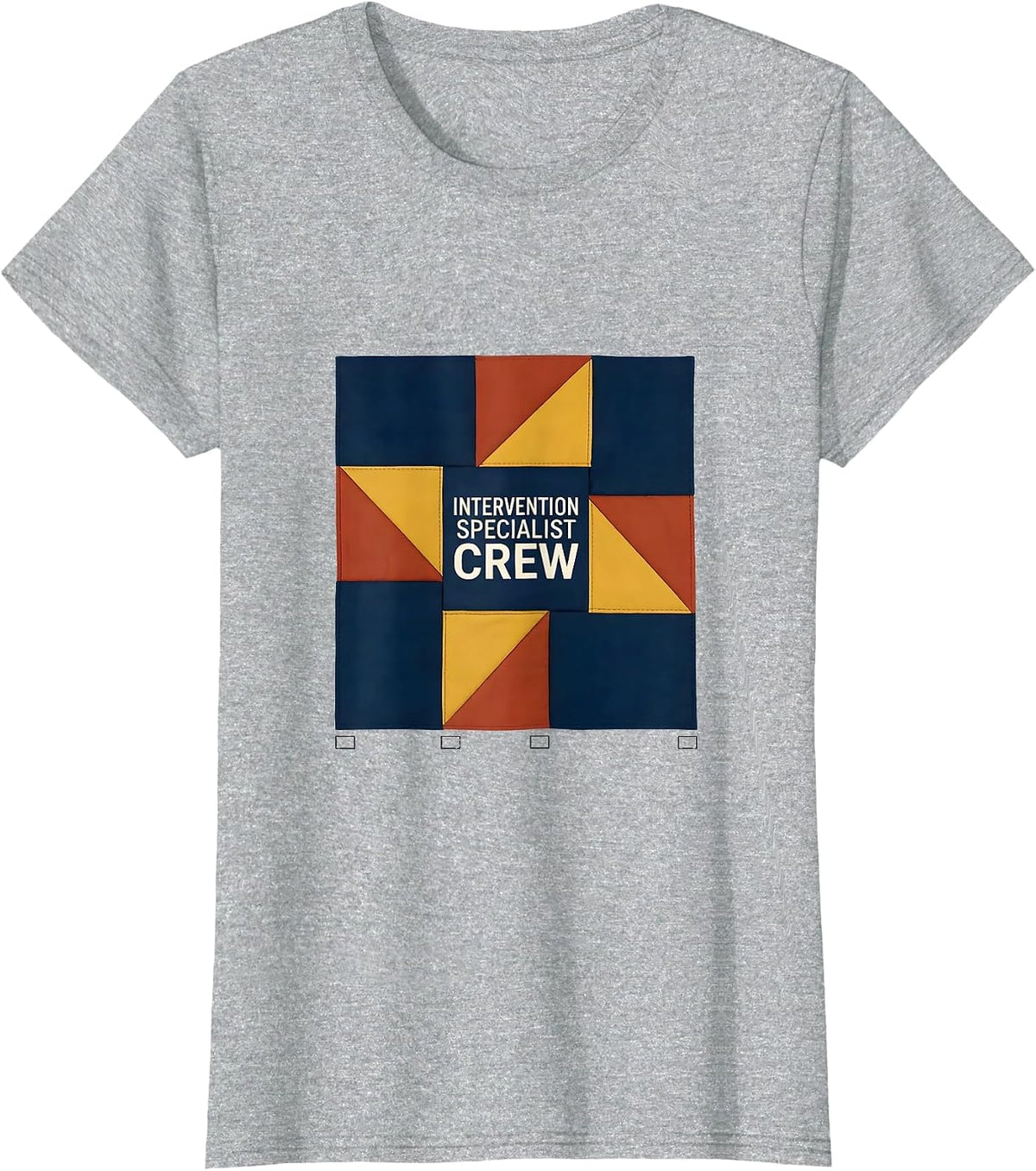 Intervention Specialist Crew Rainbow Patchwork Early T-Shirt - Heather Grey