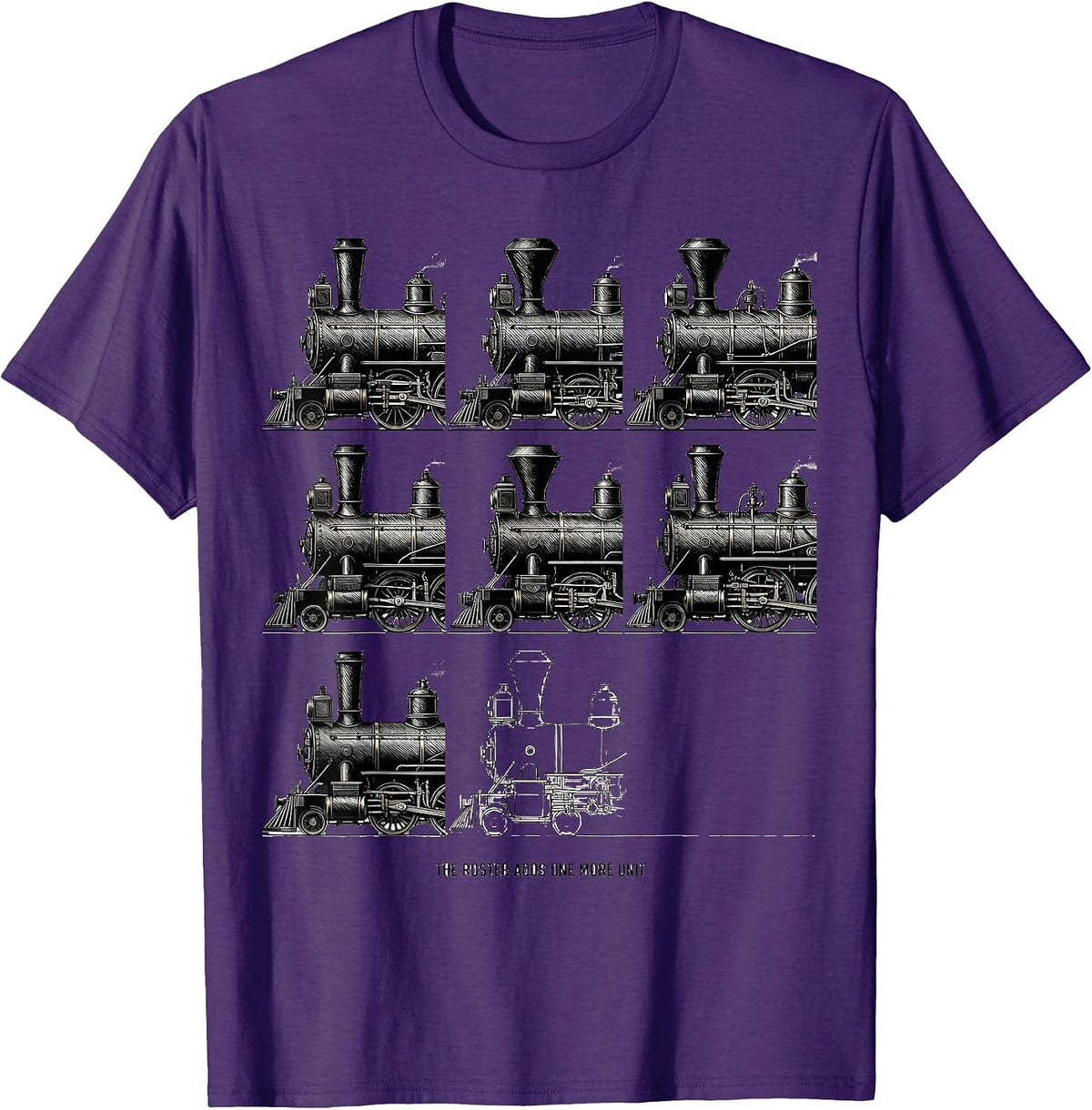 The Roster Adds One More Unit Funny Train Enthusiast Model T-Shirt - Purple