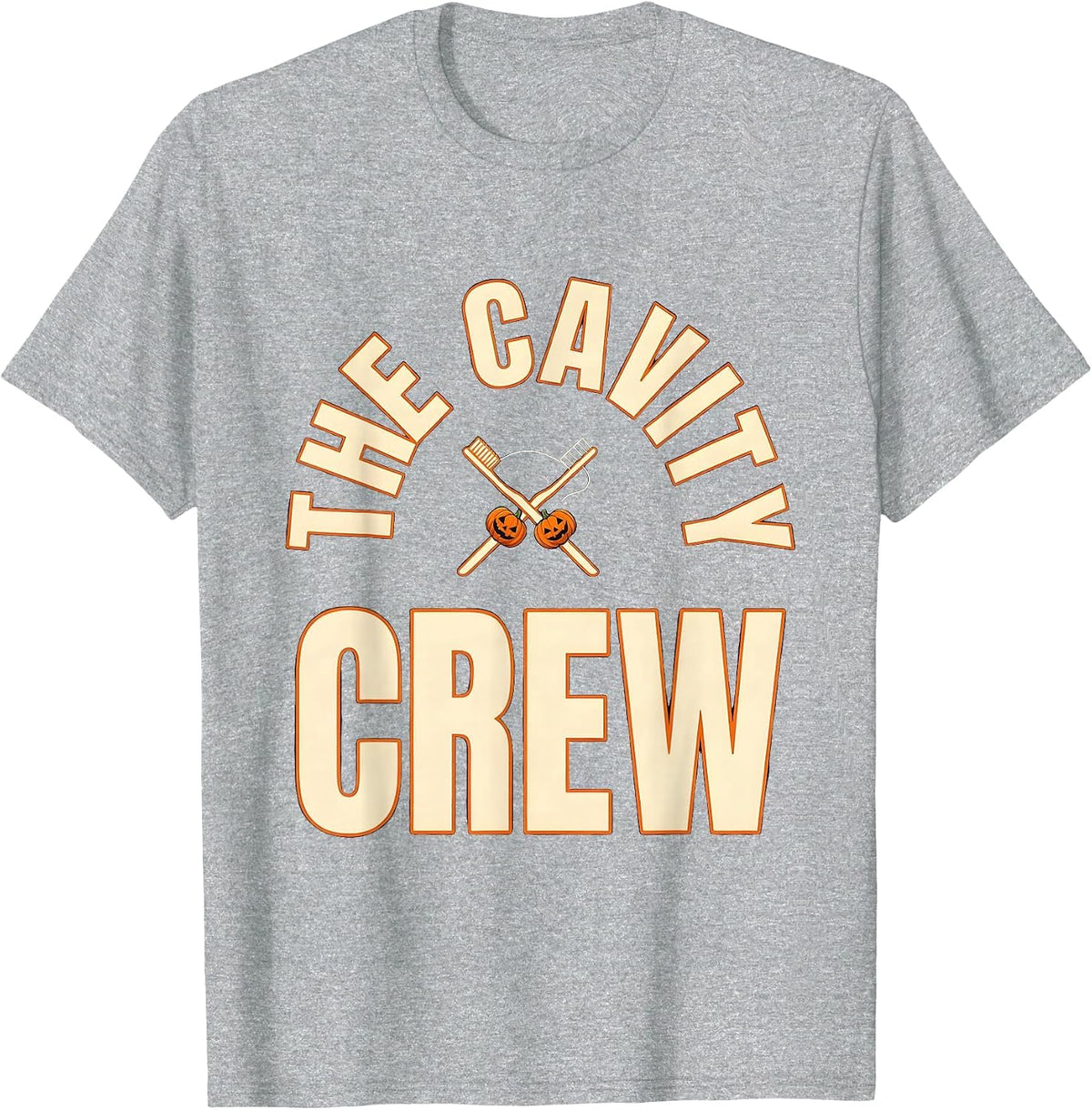 Men's The Cavity Crew Halloween Dentist Dental Humor Costume T-Shirt - Heather Grey