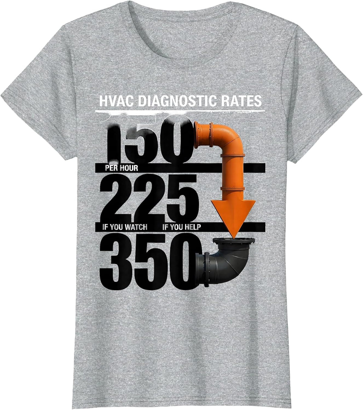HVAC Diagnostic Rates $150 Per Hour Funny Technician Humor T-Shirt - Heather Grey