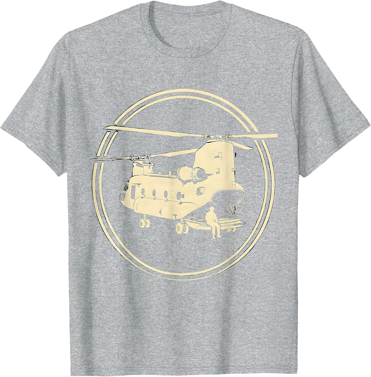 Men's CH-47 Chinook Helicopter Pilot Aviation Veteran Pride T-Shirt - Heather Grey