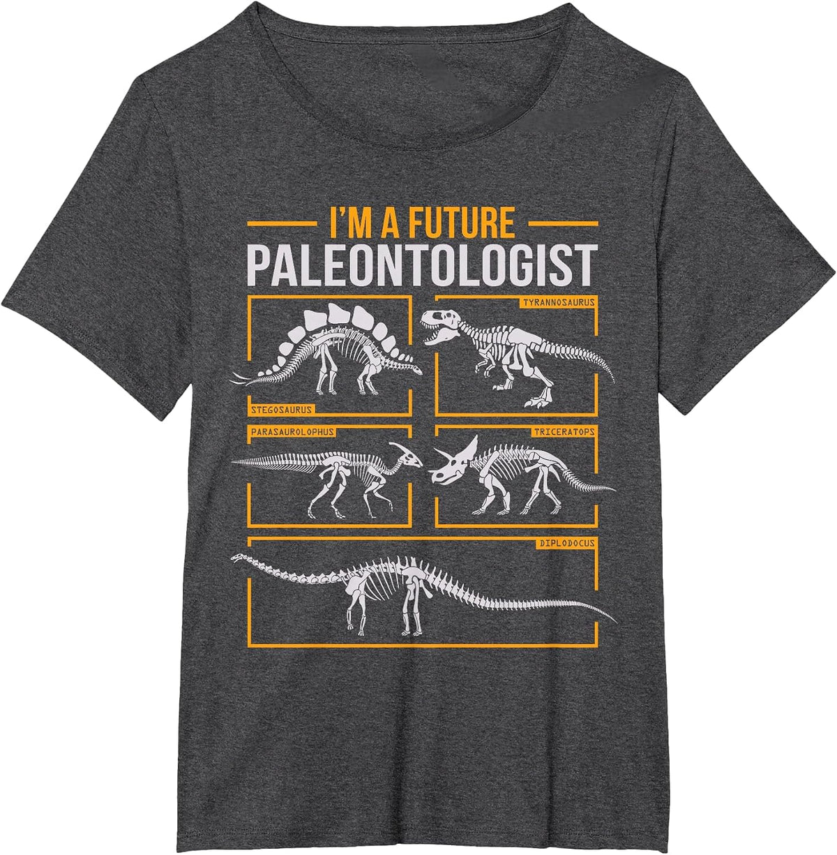 Future Paleontologist Dinosaur TRex Fossil Paleontology Boys T-Shirt - Dark Heather Grey