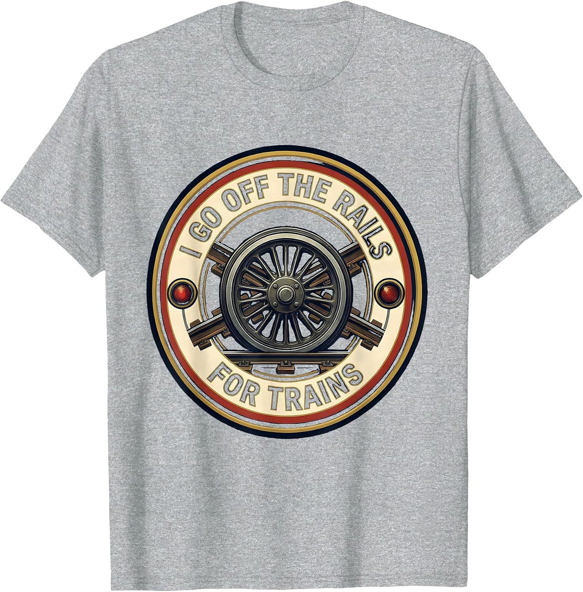 Men's I Go Off The Rails For Trains Funny Train Hobbyist Model T-Shirt - Heather Grey