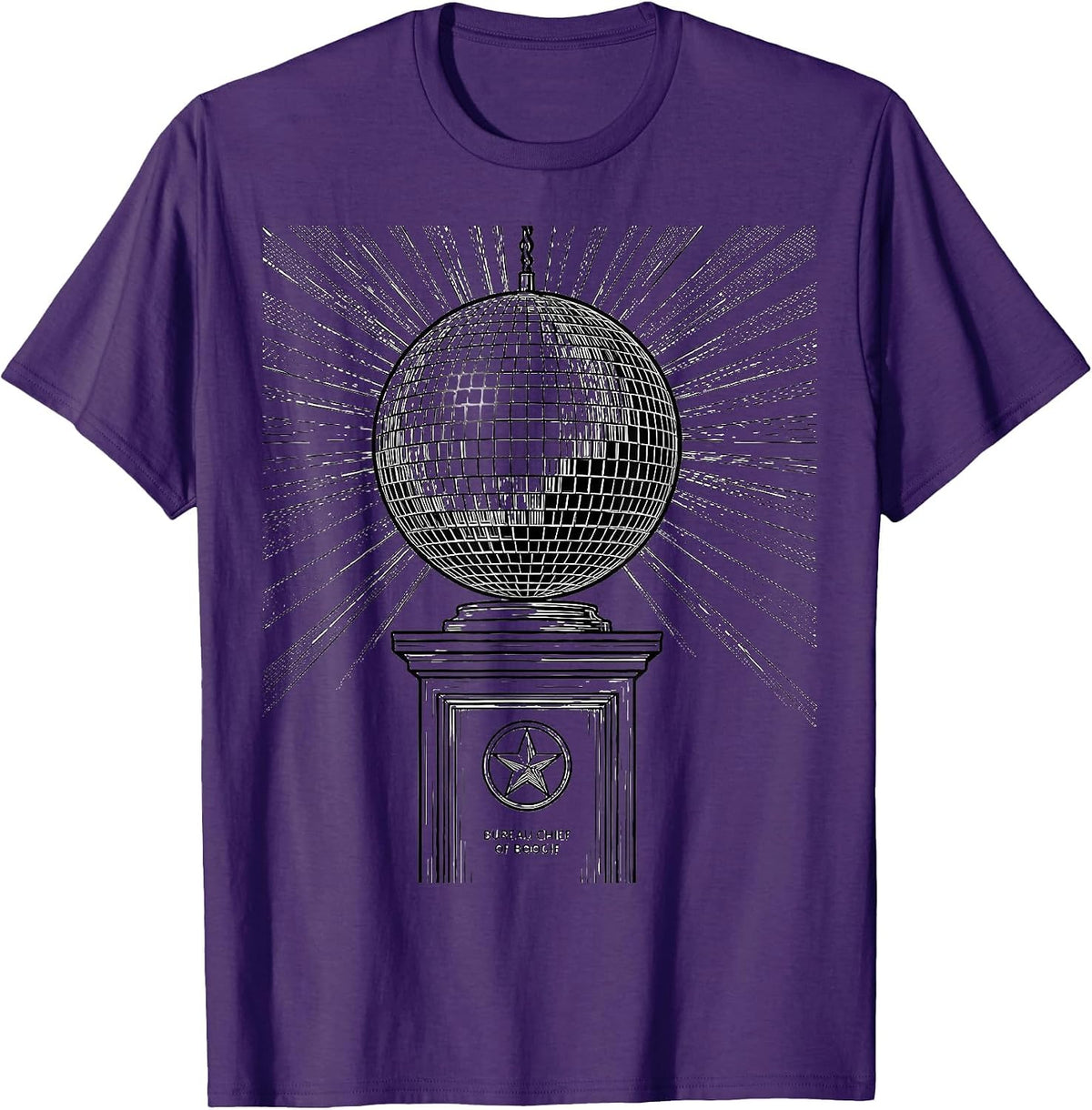 Bureau Chief of Boogie Retro 70s Disco Party Humor T-Shirt - Purple