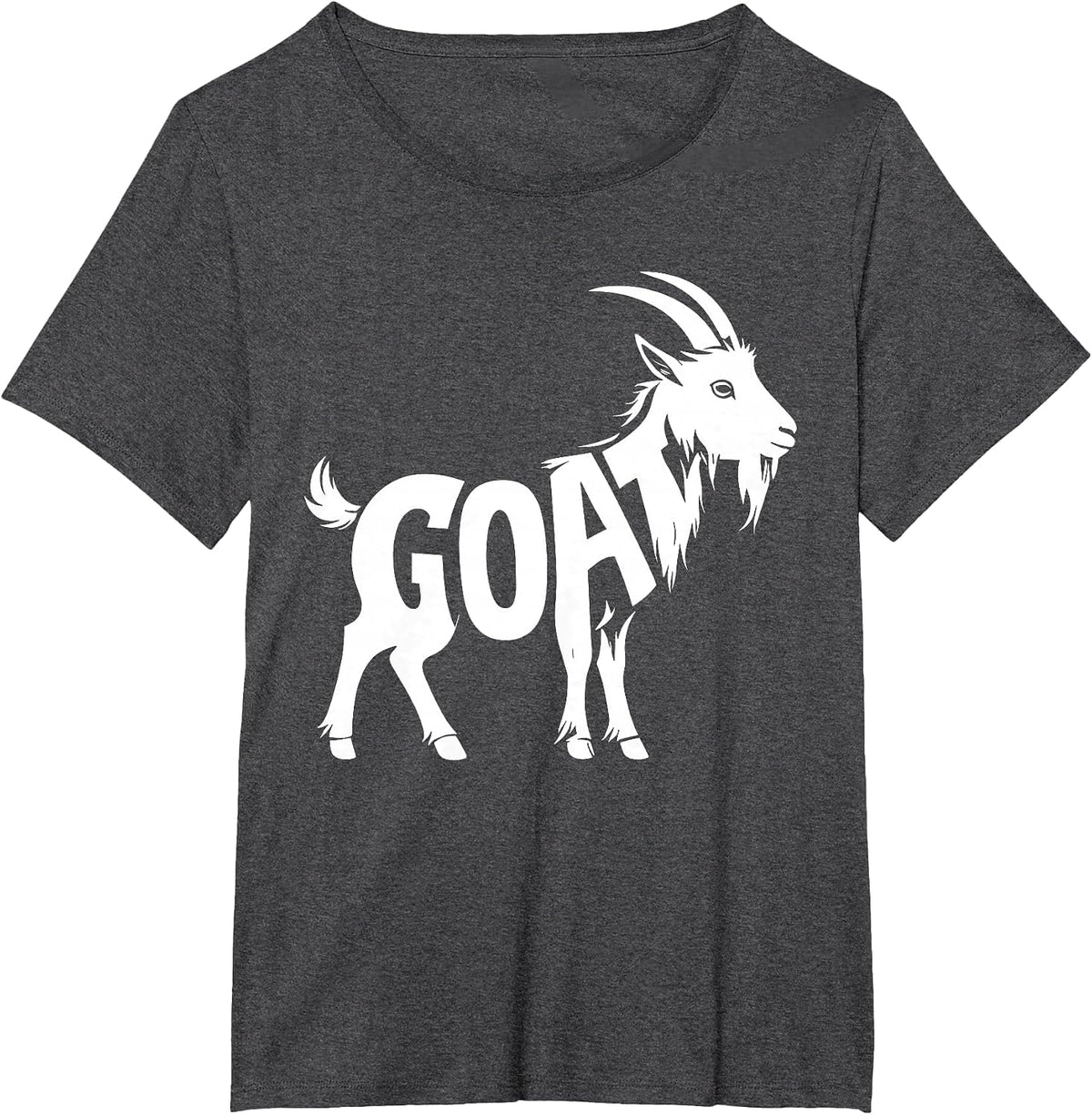 Silhouette Farm Animal Simple Graphic Funny Artistic Goat T-Shirt - Dark Heather Grey