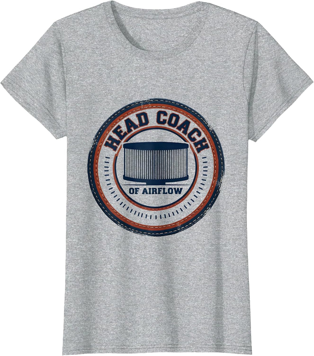 Women's Head Coach Of Airflow Funny HVAC Tech HVAC Dad Workplace T-Shirt - Heather Grey