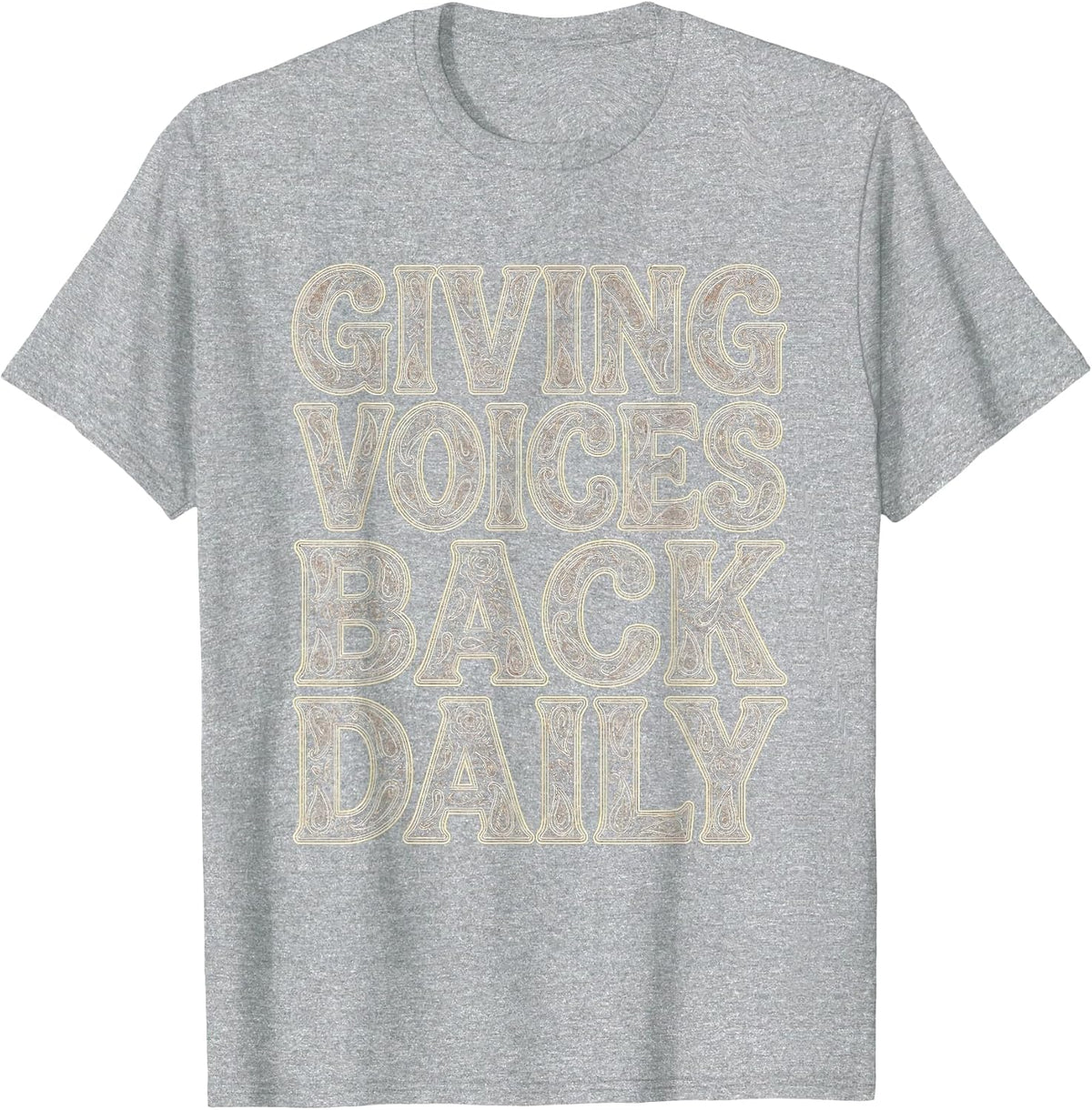 Men's Giving Voices Back Daily Speech Therapy Design T-Shirt - Heather Grey