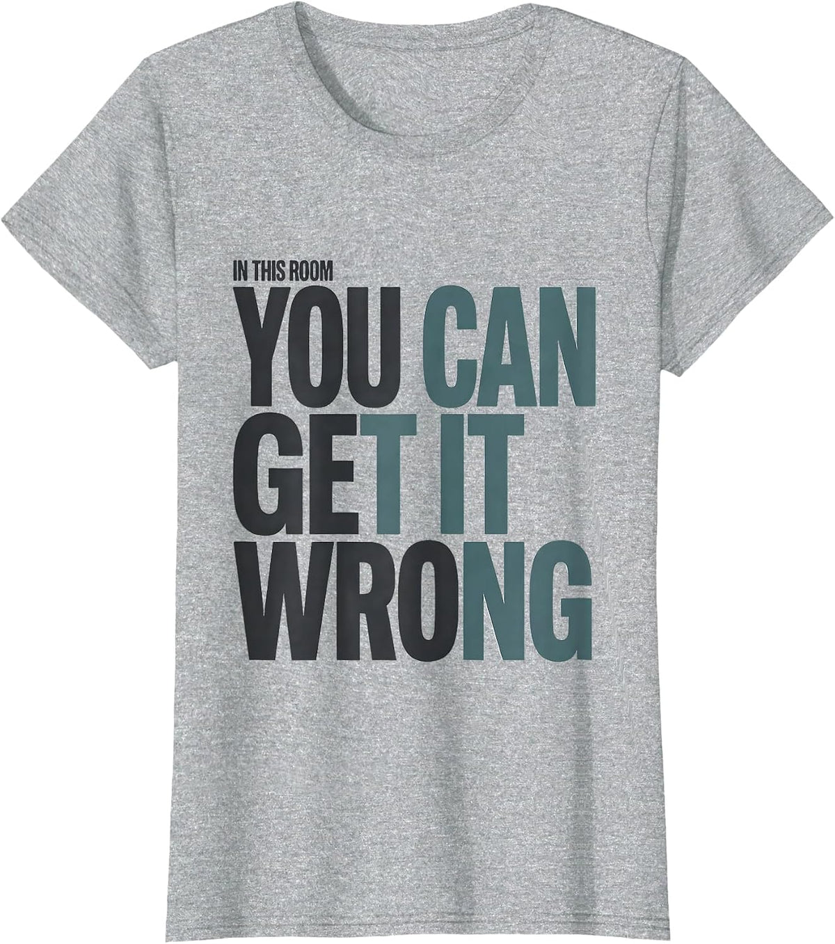 In This Room You Can Get It Wrong Motivational Teacher T-Shirt - Heather Grey