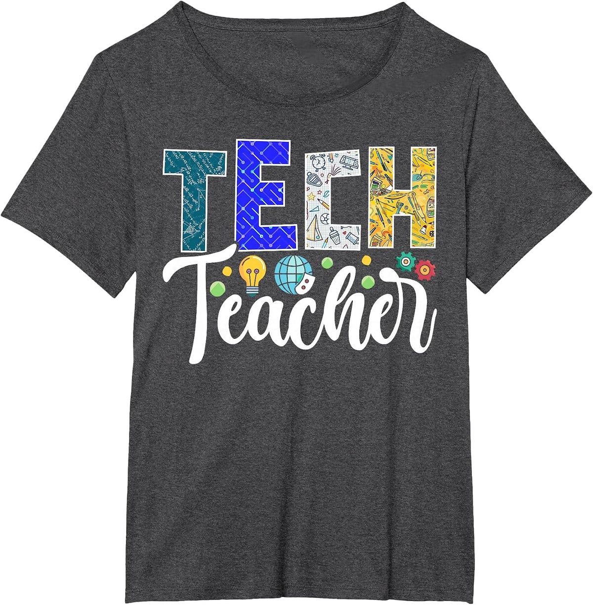 Technology Tech Teacher Computer Science Back to School T-Shirt - Dark Heather Grey