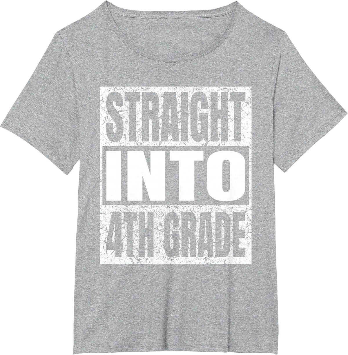 Straight Into 4th Grade Funny Back to School Fourth Grade T-Shirt - Heather Grey