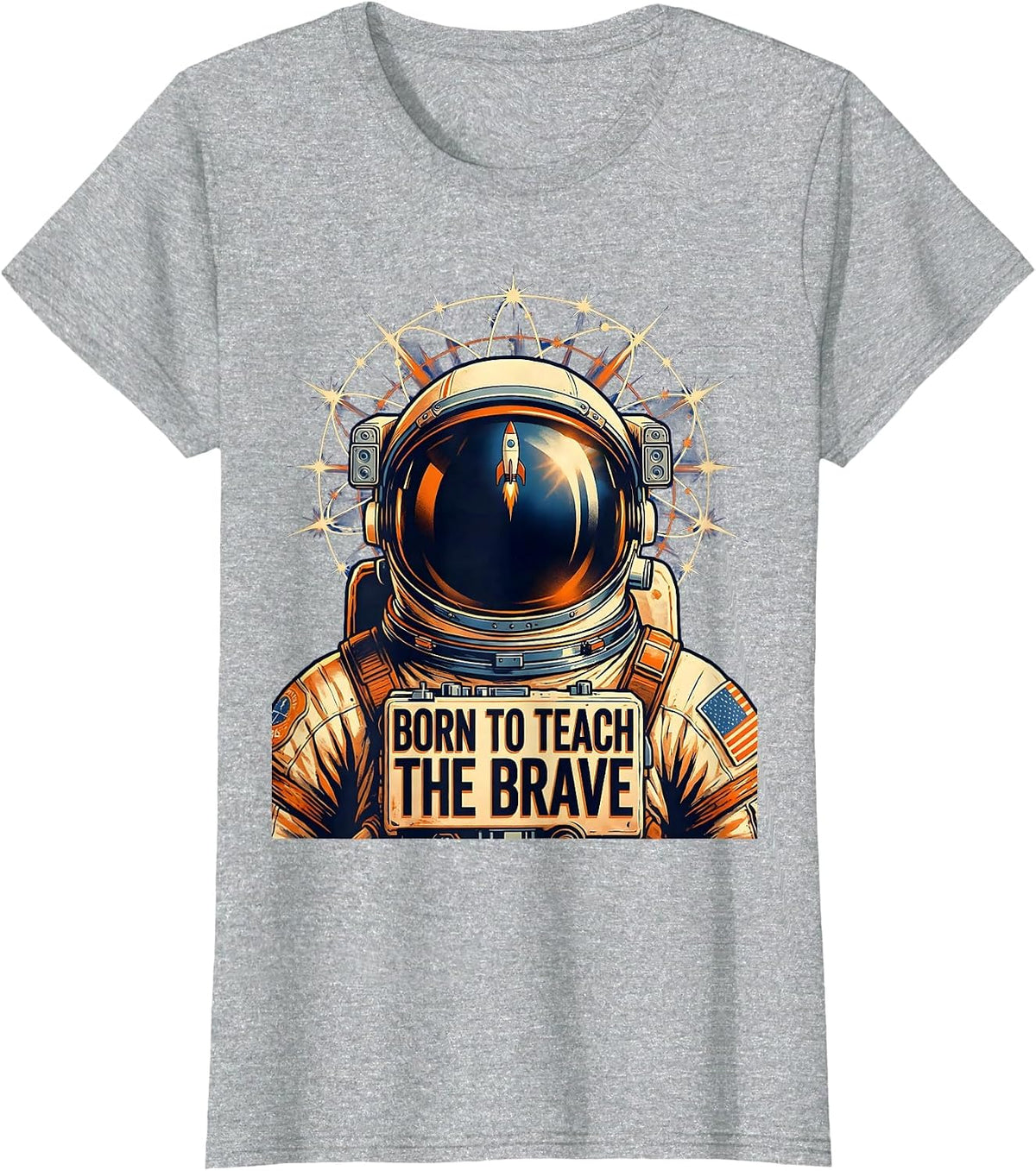 Born to Teach the Brave Sped Teacher Design T-Shirt - Heather Grey