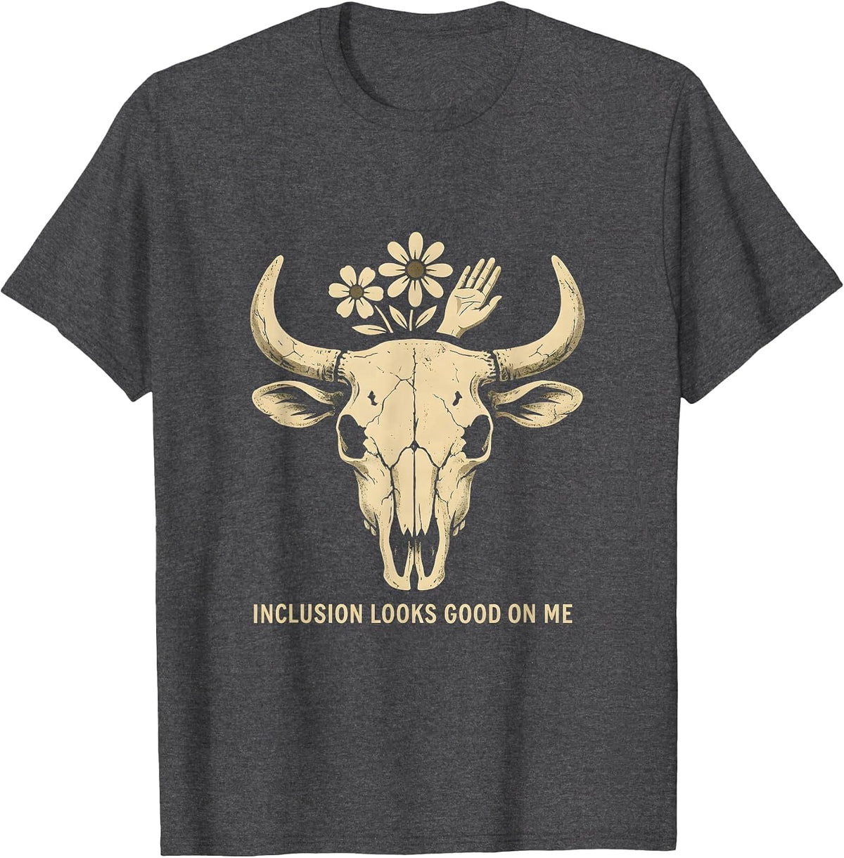 Inclusion Looks Good On Me Special Education Tee T-Shirt - Dark Heather Grey