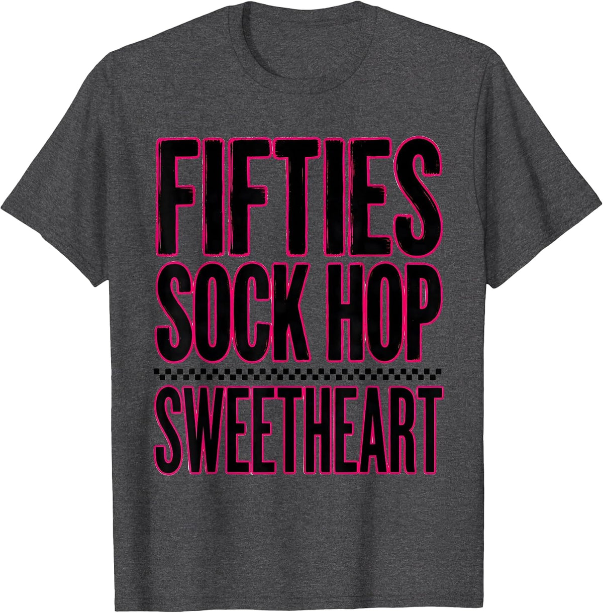 Fifties Sock Hop Sweetheart Retro 1950s Party Costume T-Shirt - Dark Heather Grey