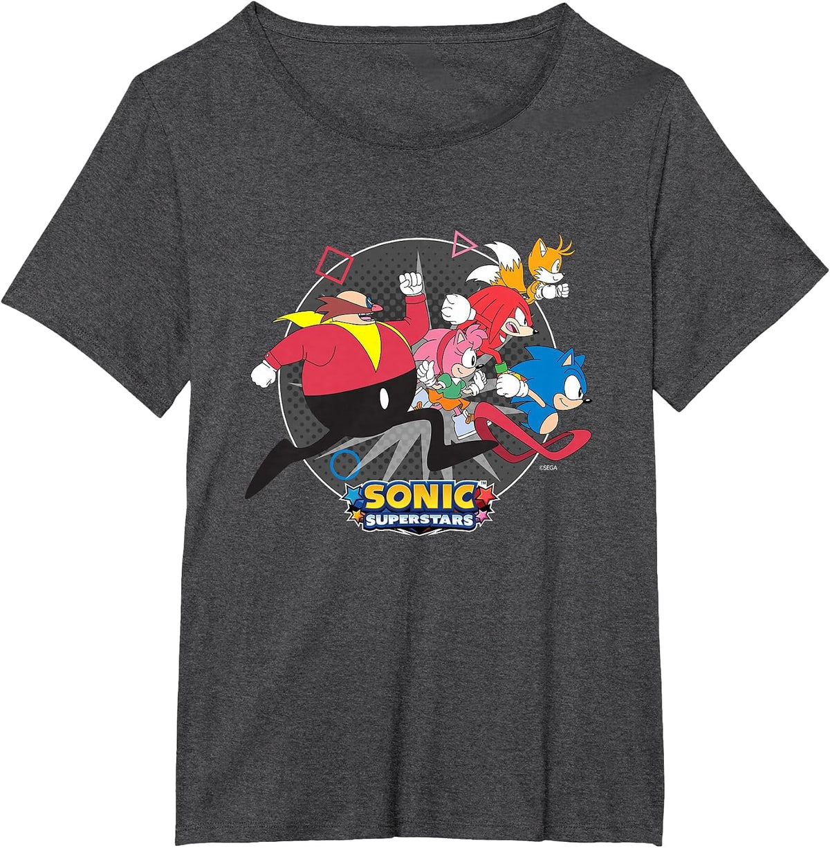 Sonic the Hedgehog, Sonic Superstars - We All Run Fast T-Shirt - Dark Heather Grey