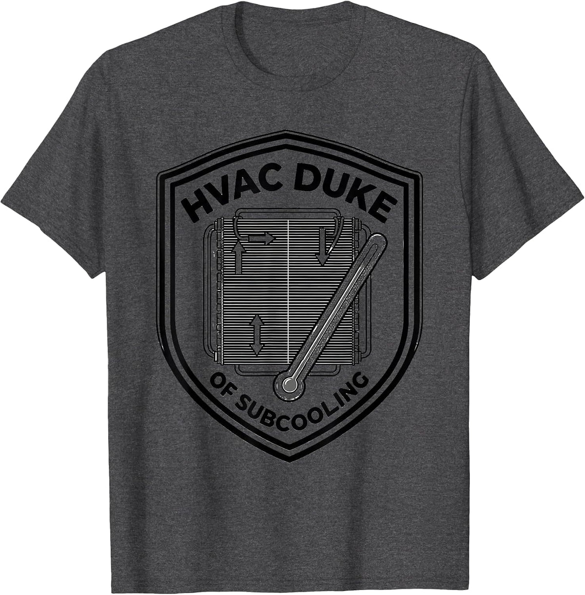 Men's HVAC Duke Of Subcooling Funny HVAC Technician Humor T-Shirt - Dark Heather Grey