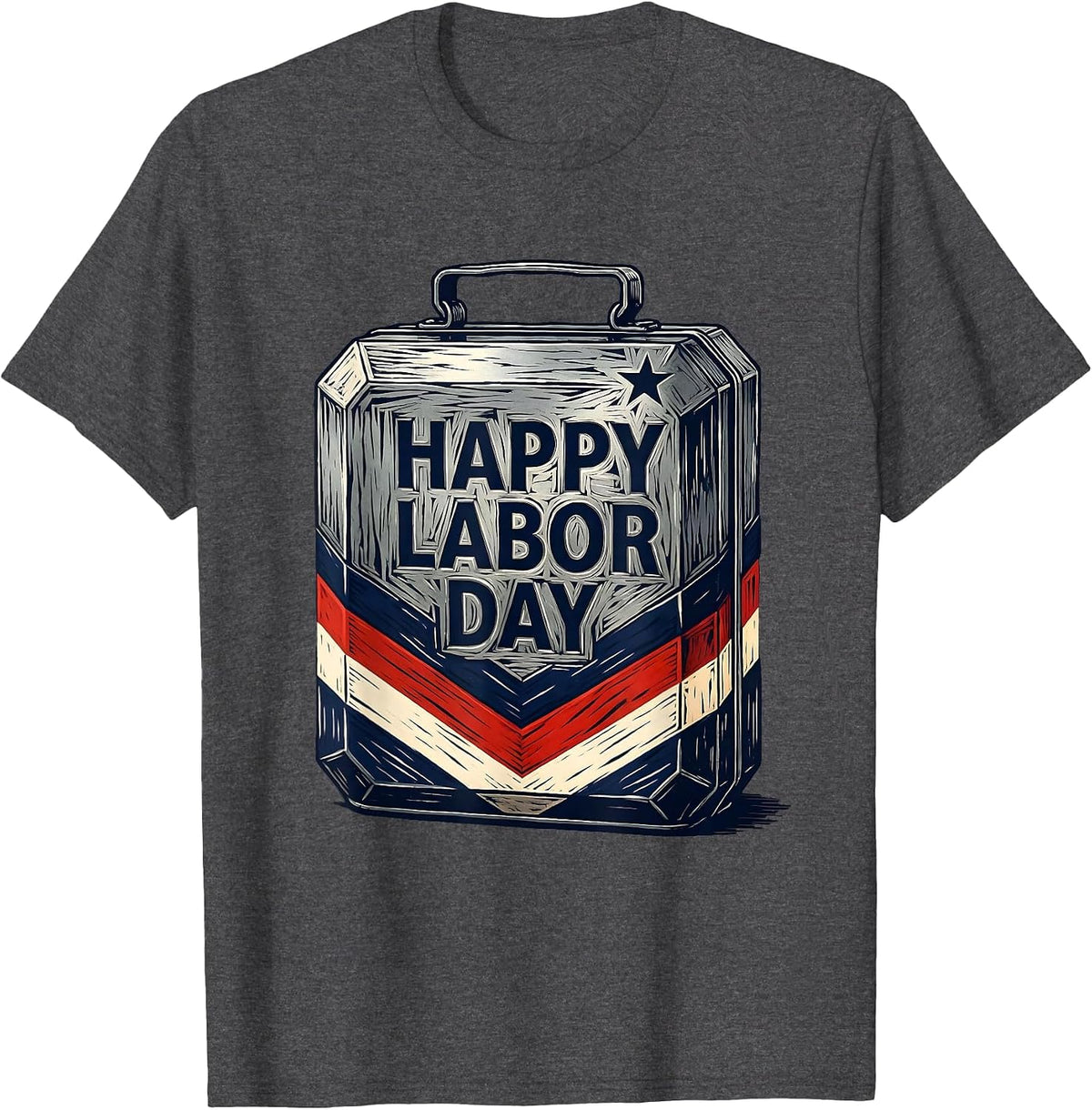 Men's Happy Labor Day Patriotic Union Pride Worker Solidarity T-Shirt - Dark Heather Grey