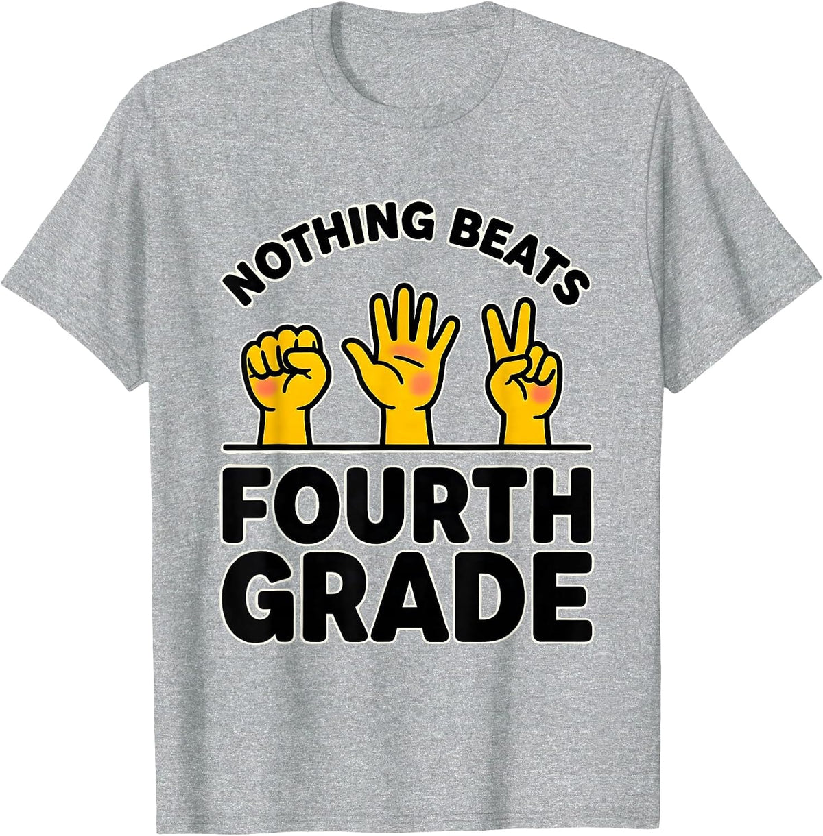 Men's Nothing Beats Fourth Grade Back to School Rock Paper T-Shirt - Heather Grey